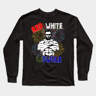 Red, White, and Swole Lincoln 4th Of July Merica Long Sleeve T-Shirt